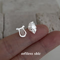 Silver Tone Lyre And Classical Face Asymmetric Stud Earrings view 4