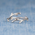 Silver Open Antler Branch Adjustable Ring Metal Alloy view 2