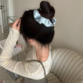 Satin Ruched Rhinestone Twist Hair Clips Five Colors view 3