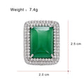 Green Silver Tone Flower Crystal Eight Designs Metal Brooch Pin view 10
