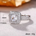 Silver Tone Square Clear Stone Multi Row Ring Jewelry view 5