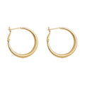 Gold Tone Textured Round Hoop Earrings In Two Graduated Sizes view 5