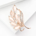 Cat Eye Stone Flower Bouquet Brooch Rose Gold Rhinestone view 3