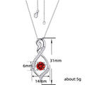 Silver Tone Infinity Red Crystal Pendant Necklace with Polished Metal Finish view 4
