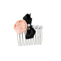 Satin Bow And Rose Pearl Metal Comb Hair Accessories view 5