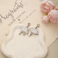 Blue Pink and White Cloud Bear and Butterfly Dangle Earrings view 3