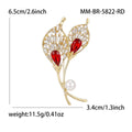 Calla Lily Crystal Brooch in Blue Silver and Red Gold view 7
