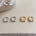 Double Ball Mini Huggie Hoop Earrings Two Finishes view 1