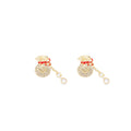 Gold Fortune Bag Crystal Look Chain Drop Stud Earrings view 5