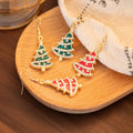Red and Green Clear Accent Christmas Tree Hook Earrings view 2