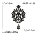 Ornate Filigree Teardrop Brooch in Polished Metal for Jackets and Scarves view 6