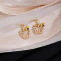 Petite Bee Flower Pearl Look Clip Stud and Hook Earrings view 4