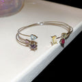 Open Wire Crystal Cuff Bangle Three Piece Sets 4 Colorways view 9
