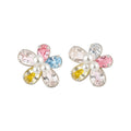 Multicolor Crystal Five Petal Flower Stud Earrings view 5