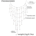 Stainless Steel Fringe Tassel Necklace Pearl Shell Bead Styles view 10