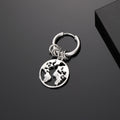 Silver Hoop Charm Earrings Smiley Globe Eye 10 Styles view 3