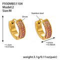 Double Row Multicolor Crystal Hoop Earrings in Three Sizes view 11