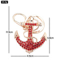 Rhinestone Anchor Keychain Rose Gold Metal Nautical Charm view 3