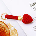Solid Full Crystal Heart Keychains in Eleven Colors plus Assorted Option view 3