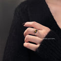 Silver Open Adjustable Ring Oval Tiger Eye Cabochon view 2