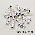 Antique Silver Tone Three Way Large Hole Connector Beads view 12