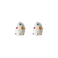 White Enamel Pebble Stud Earrings Multicolor Crystal Dots view 5