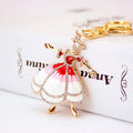 Rhinestone Dancing Girl Keychain With Colorful Dress view 2