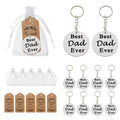 Best Dad Ever Round Wooden Keychain, Two Packaging Options view 1