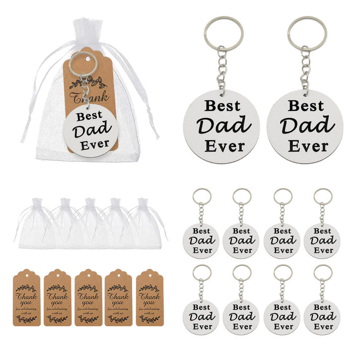 Best Dad Ever Round Wooden Keychain, Two Packaging Options