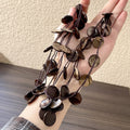 Multi Strand Coconut Shell Disc Cord Necklace Brown Discs view 4