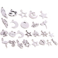 Tiny Silver Tone Nature and Celestial Pendant Charms view 5