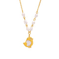Shell Chick Pendant Necklace Freshwater Pearls Gold Steel Stainless view 5