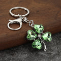Faceted Heart Four Leaf Clover Keychain With Lobster Clasp view 10