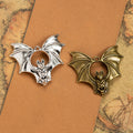 Vintage Metal Winged Skull Bat Pendant in Multiple Finish Options for Jewelry Making view 1