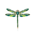 Jeweled Dragonfly Brooch in Blue and Green Enamel Jacket and Scarf Accessory view 2