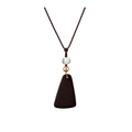Black Cord Geometric Pendant Necklaces in Seven Designs view 5