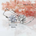 Silver Clear Round Stone Lever Back Drop Earrings Pair view 4