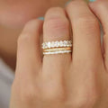 Marquise Clear Stone Double-Layer Wide Ring In Gold And Silver Tones view 5