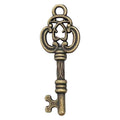 Antique Bronze Tone Key Charms in Assorted Ornate Designs view 10