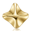 Folded Four Point Brooch in Polished Metal for Jackets and Scarves view 1