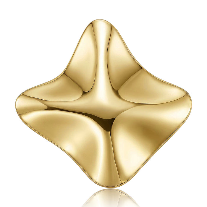 Folded Four Point Brooch in Polished Metal for Jackets and Scarves