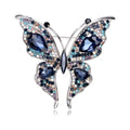 Butterfly Crystal Two Designs Metal Brooch Pin for Jackets and Lapels view 1