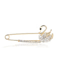 Swan Safety Pin Brooch With Decorative Crystal And Enamel Details view 5