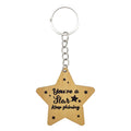 Wood Star You're a Star Keep Shining Keychain Gold Silver view 7