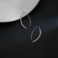 Minimal Leaf Wire Hoop Earrings Gold Silver Geometric Pair view 4