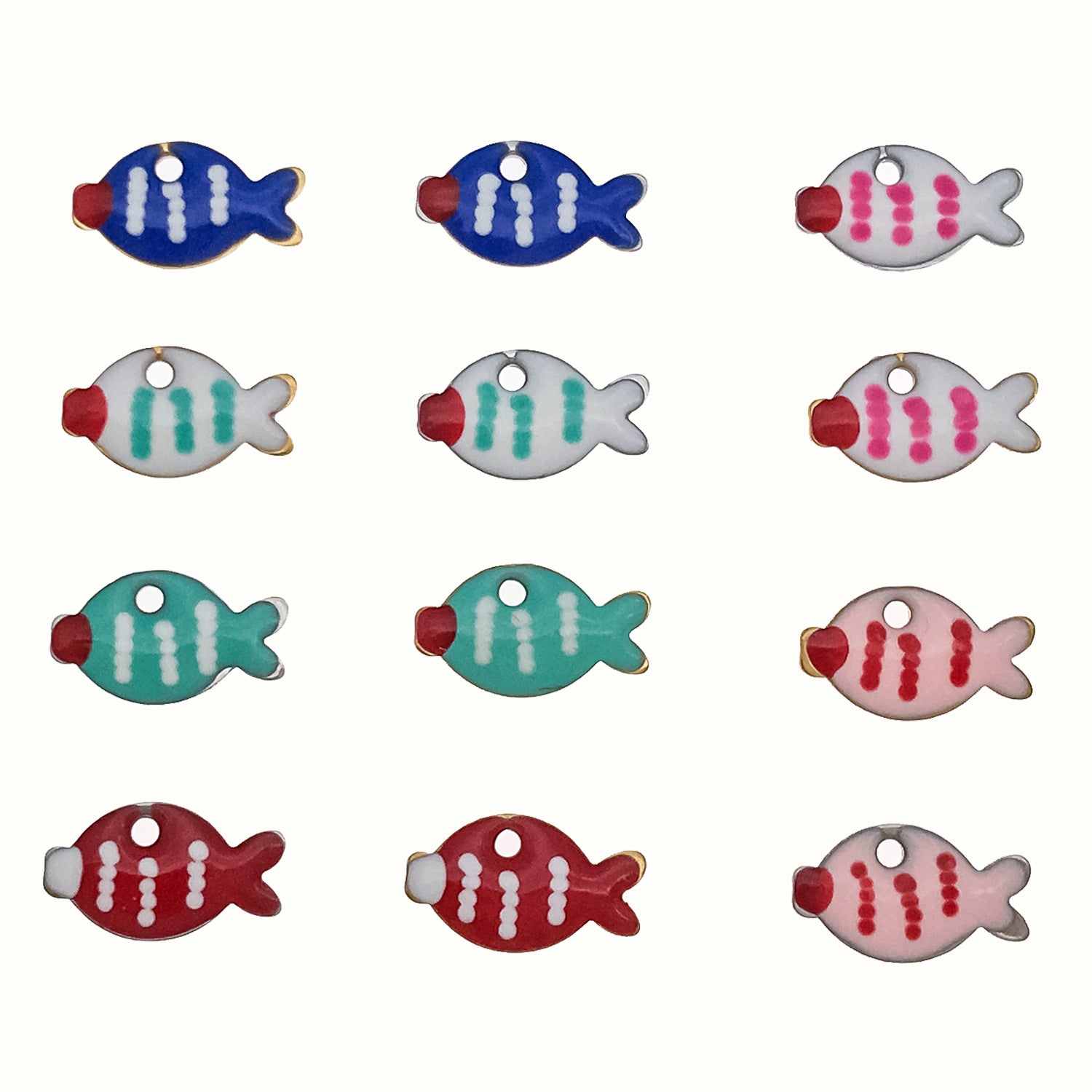 Enamel Stainless Steel Little Fish Charm Pendants for Necklace Earring DIY Jewelry Making