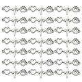 Antique Silver Zinc Alloy Electrocardiogram Heartbeat Connector Charm for DIY Jewelry