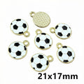 Black and White Soccer Ball Pendant Charms in Six Sizes view 9