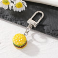 Silver Tone Realistic Hamburger Clip Keychains in Three Sizes and Colors view 2
