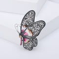 Crystal Wing Butterfly Brooch in 3 Color Styles Metal Pin view 4